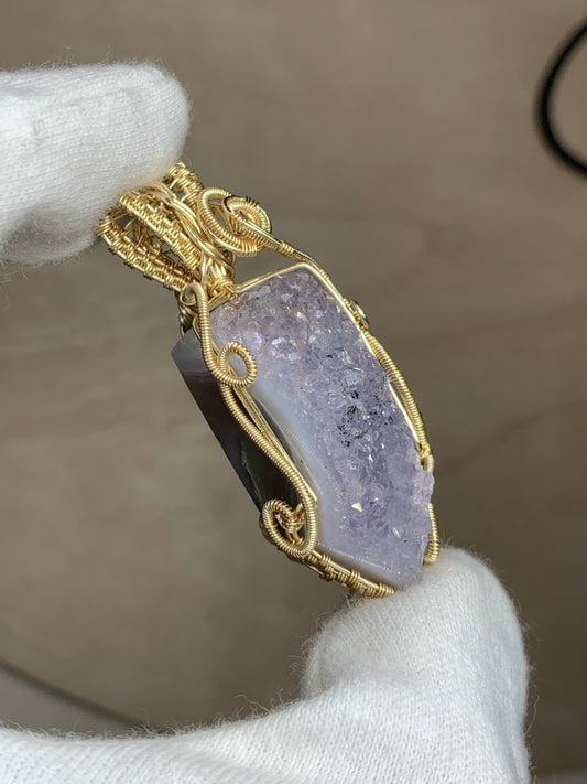 Point Agate with Amethyst