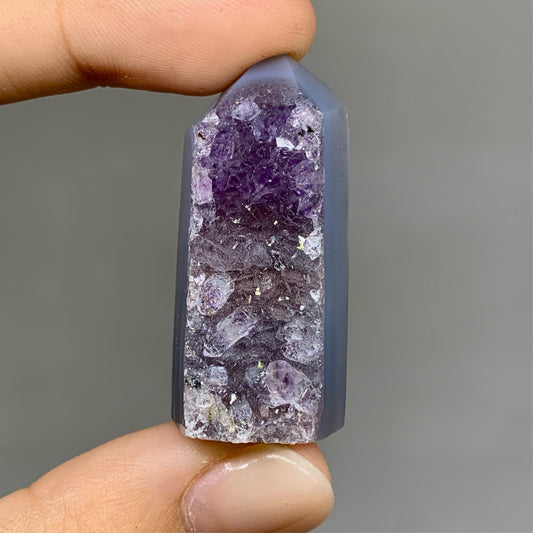 Agate tip with Amethyst