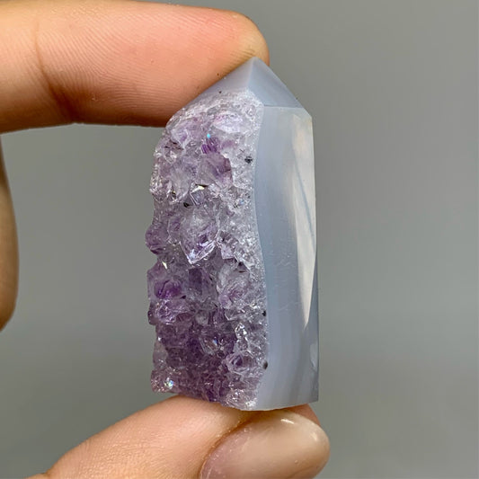 Agate tip with Amethyst