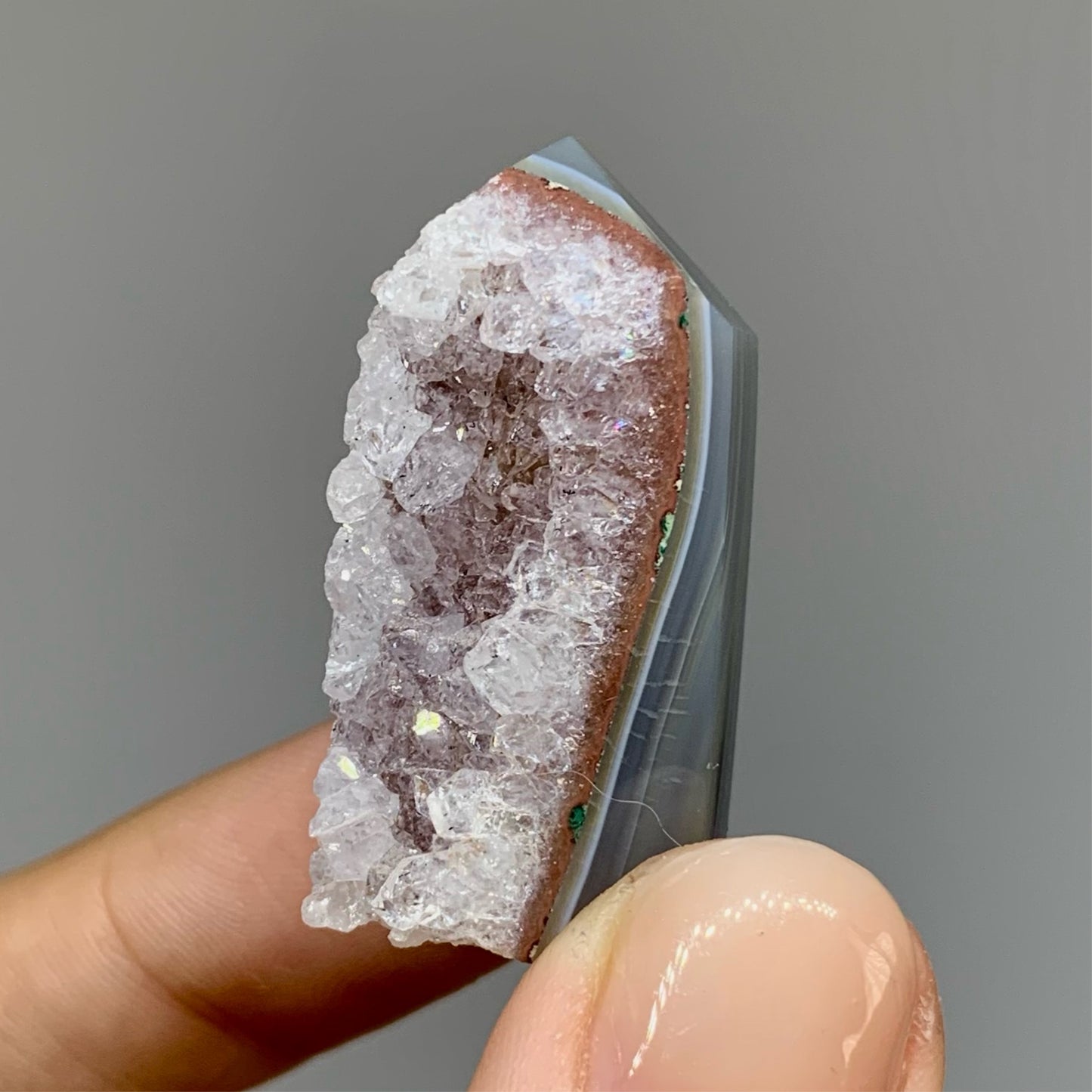 Agate tip with Amethyst