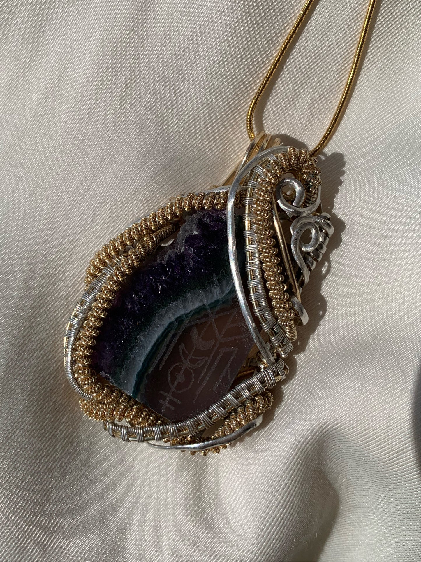 Amethyst Engraved Talisman