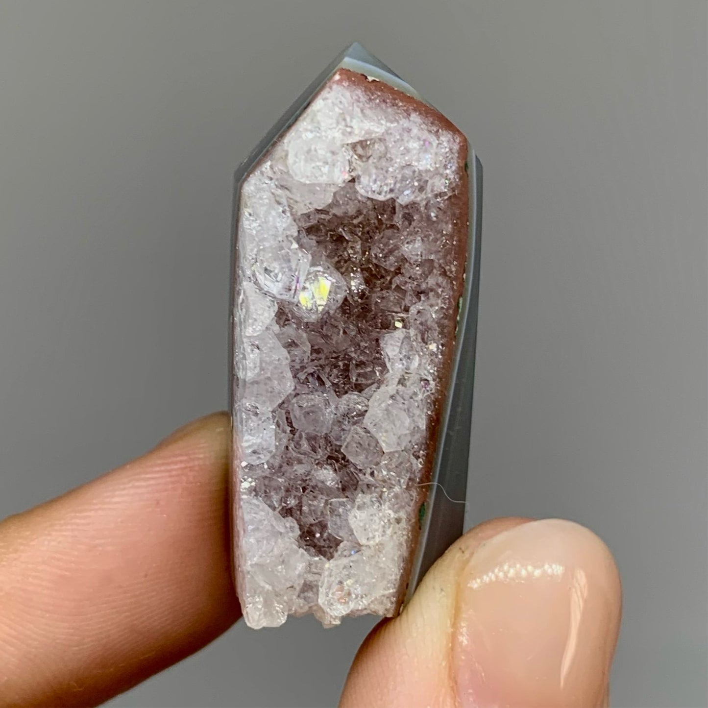 Agate tip with Amethyst